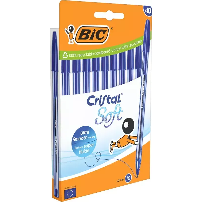 Stick ballpoint pen BIC 516357 Blue Transparent 10 pcs
