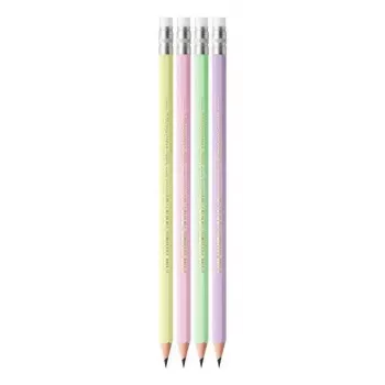 Pencil set TEKA BIC Evolution HB, hexagonal wood pencils, pack of 12, assorted colours