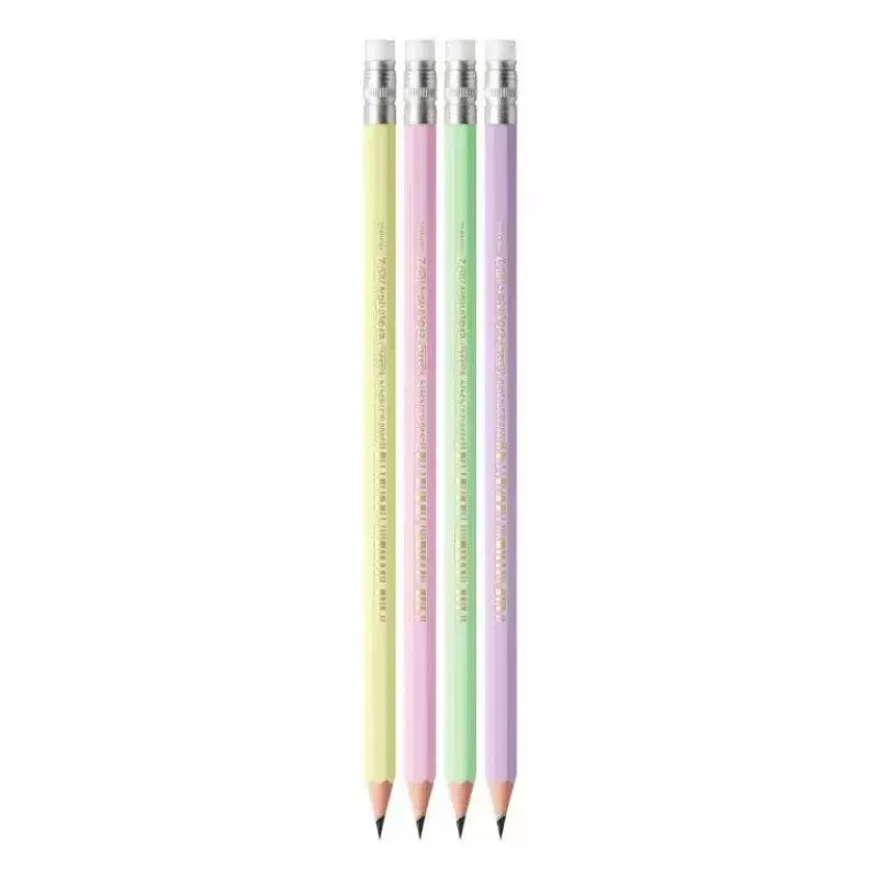 Pencil set TEKA BIC Evolution HB, hexagonal wood pencils, pack of 12, assorted colours