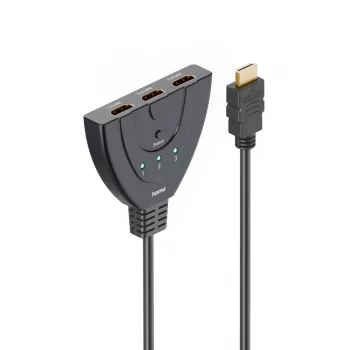 Hama 00205101 HDMI cable 0.55 m HDMI Type A (Standard) 3 x HDMI Type A (Standard) Black