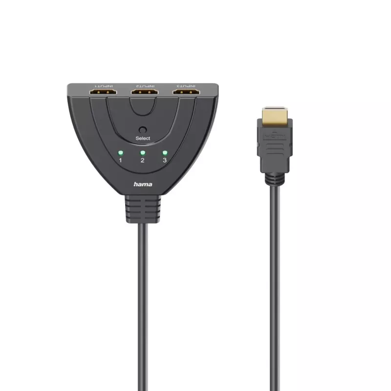Hama 00205101 HDMI cable 0.55 m HDMI Type A (Standard) 3 x HDMI Type A (Standard) Black