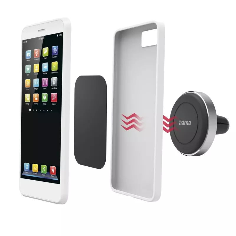 Hama Magnet Passive holder Mobile phone/Smartphone Black, Silver