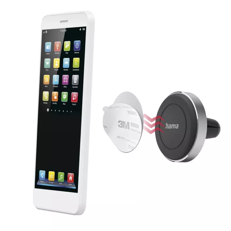 Hama Magnet Passive holder Mobile phone/Smartphone Black, Silver
