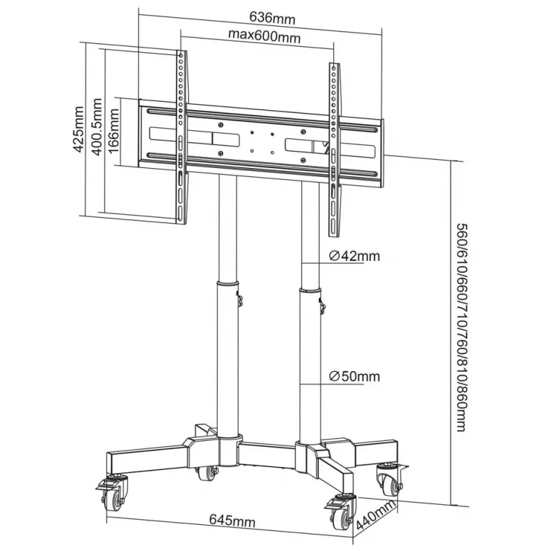 Manhattan 462679 Extra-Low TV Trolley, 23-70 inch, 40 kg