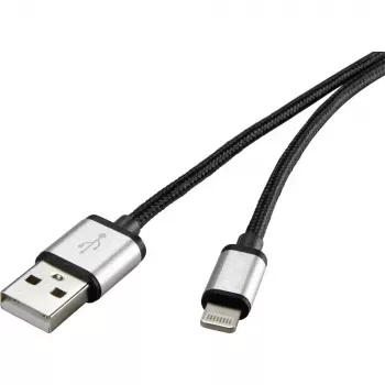 Lightning Cable Renkforce RF-4683966 3m Black Silver