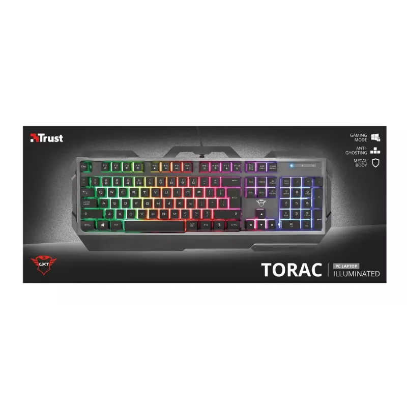 Gaming Keyboard Trust GXT 856 Torac USB QWERTZ German Black RGB LED