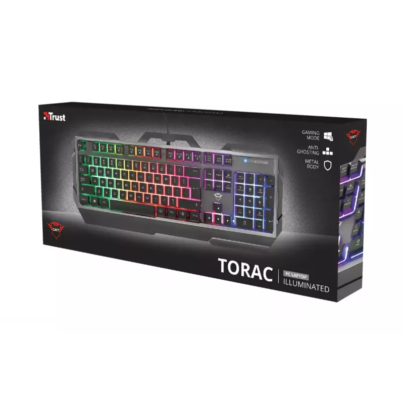 Gaming Keyboard Trust GXT 856 Torac USB QWERTZ German Black RGB LED