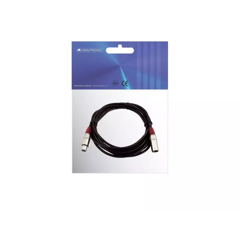 Audio Cable XLR 3-pin Omnitronic 3022050R 5m Black