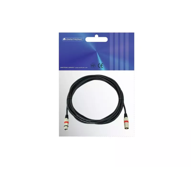 Audio Cable XLR 3-pin Omnitronic 3022052R 7.5 m Black