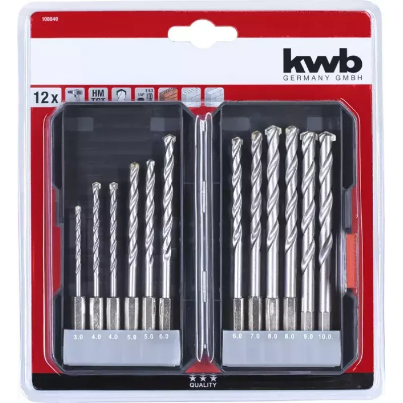 Masonry drill bit KWB 108840 12 pc(s)