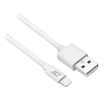 ACT USB 2.0 charging/data cable A male - Lightning male 1 meter, MFI gecertificeerd