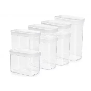 EMSA N1142900 food storage container Rectangular Set 8.3 L Transparent, White 7 pc(s)