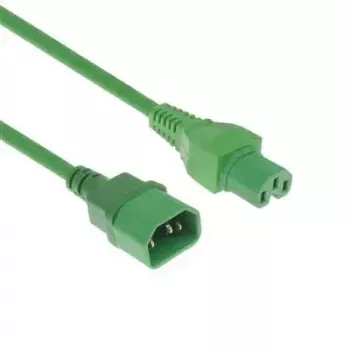 ACT Powercord C14 - C15 green 2 m Cable H05RN-F 250V 10A