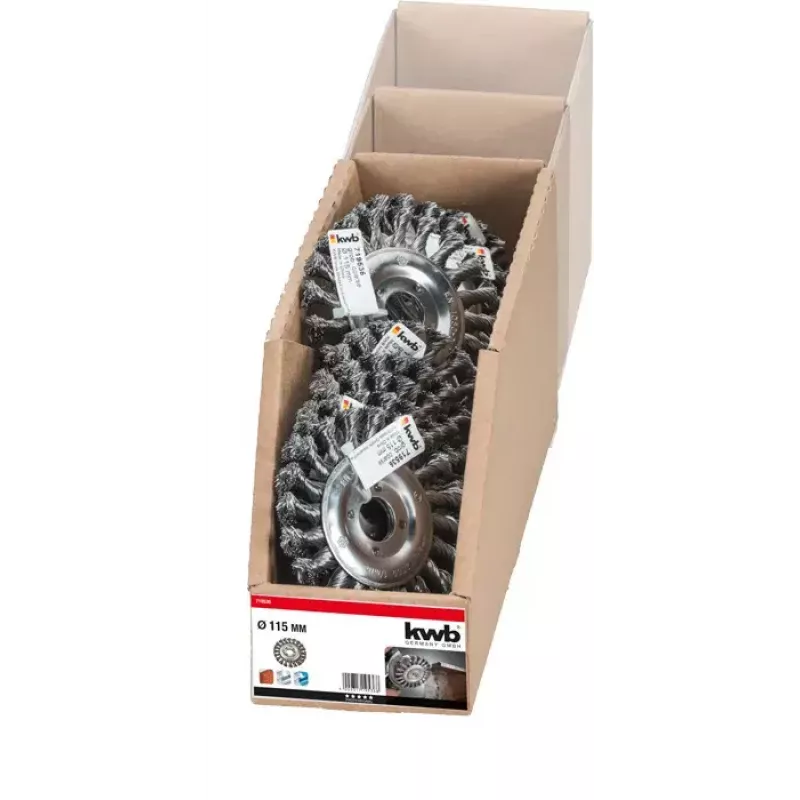 Wire wheel KWB 719536 11.5 cm Shank diameter 2.2 cm