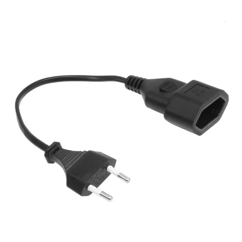 Powercord Euro male - Euro female black 0.2 m ACT AK5246