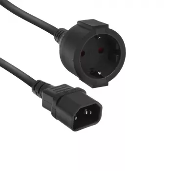 Power cord ACT C14 CEE 7/3 black 0.2 m 250 V 5 A