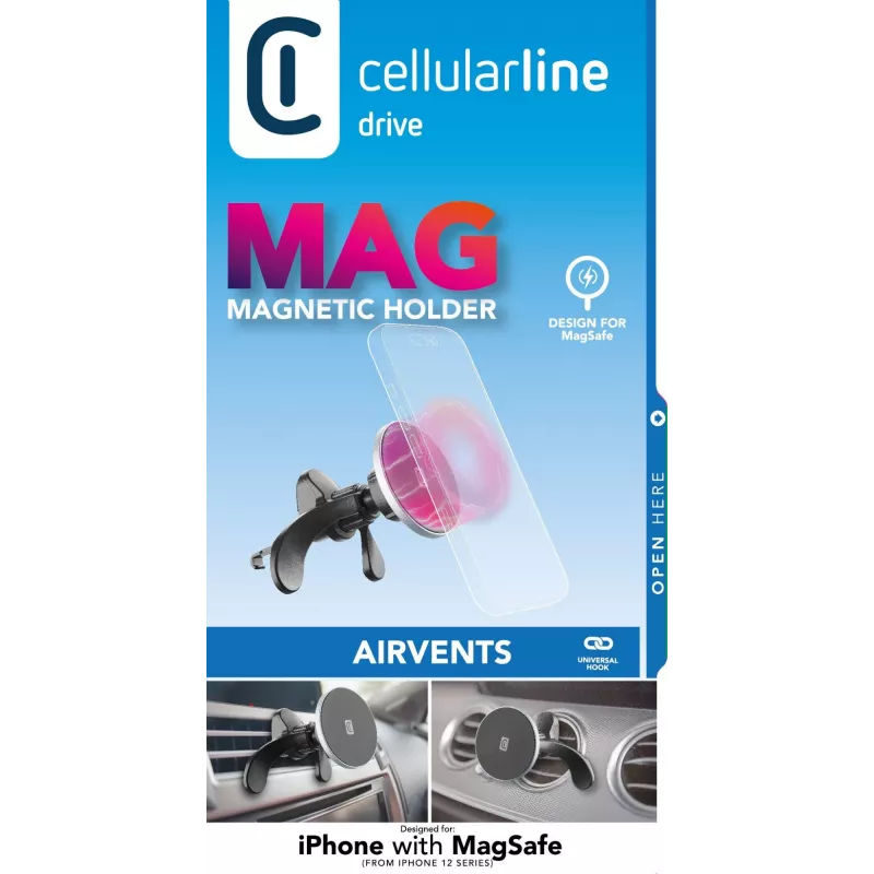 Cellularline Touch Mag Air Vents In-car magnetic holder for smartphones for MagSafe system