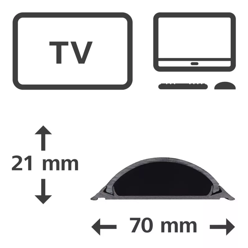Hama 00220985 cable organizer Universal Cable duct Black 1 pc(s)