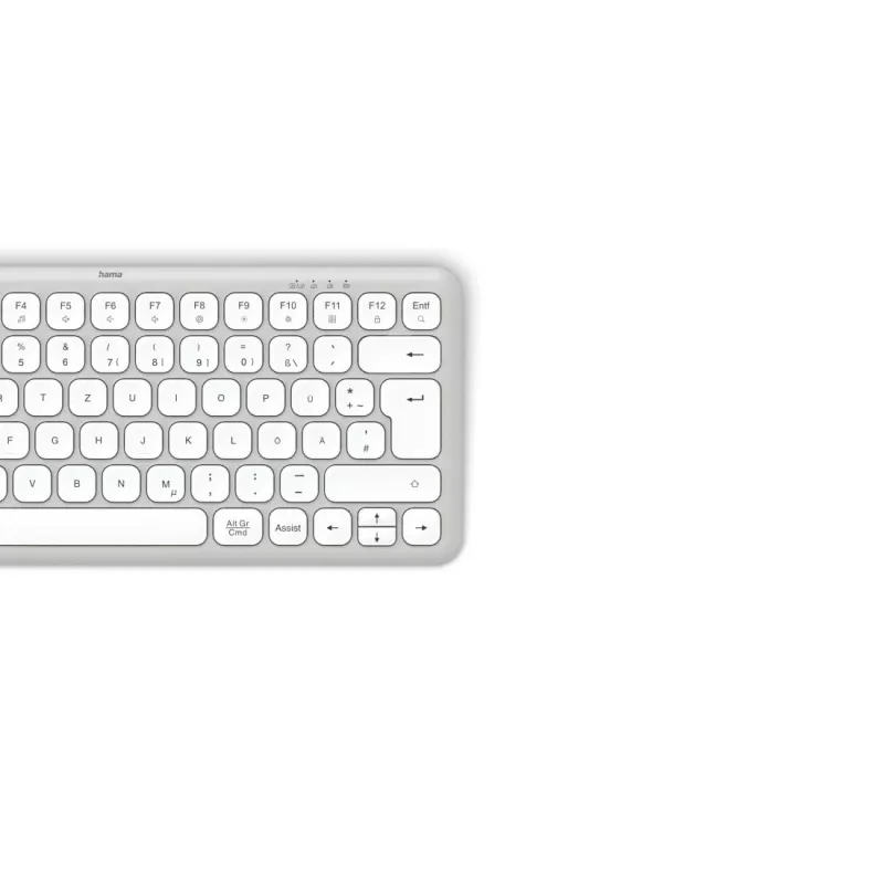 Hama WK-500 keyboard Home/Office RF Wireless + Bluetooth QWERTZ German Grey, White