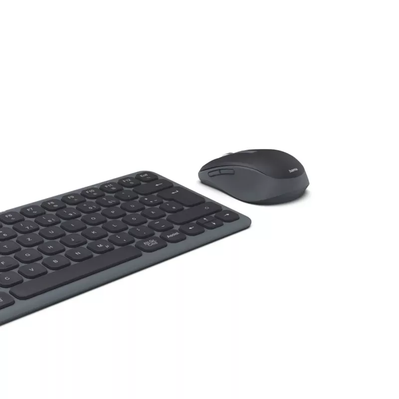 Hama WKM-500 keyboard Mouse included Home/Office RF Wireless + Bluetooth QWERTZ German Black