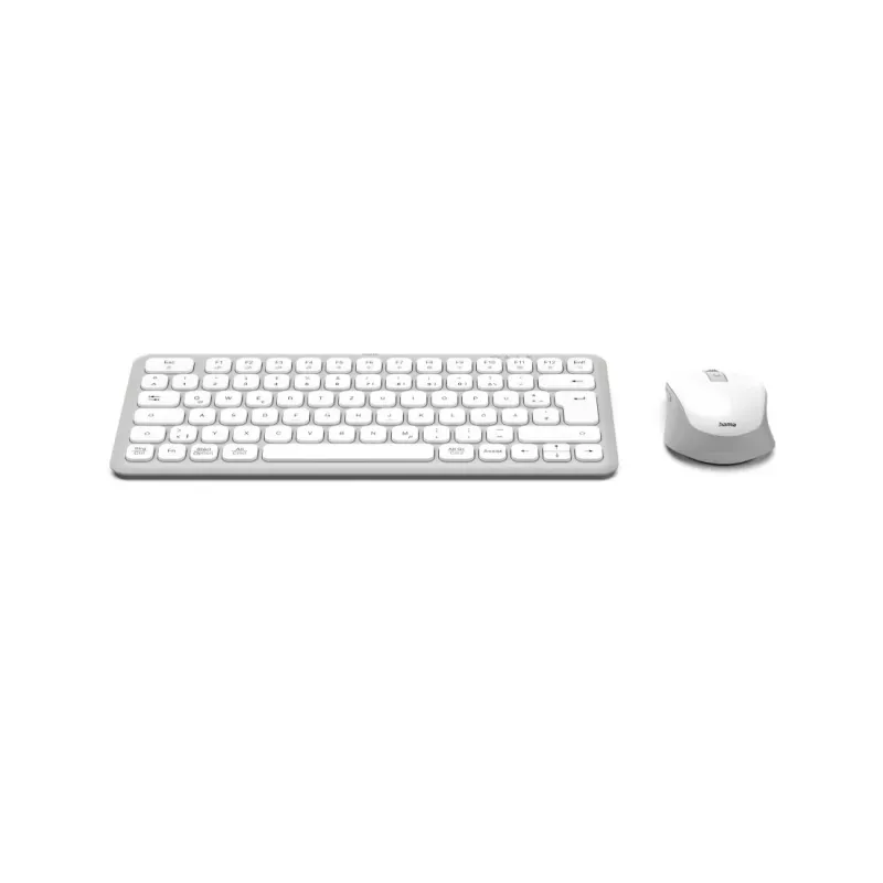 Hama WKM-500 keyboard Mouse included Home USB + RF Wireless + Bluetooth QWERTZ German Grey, White