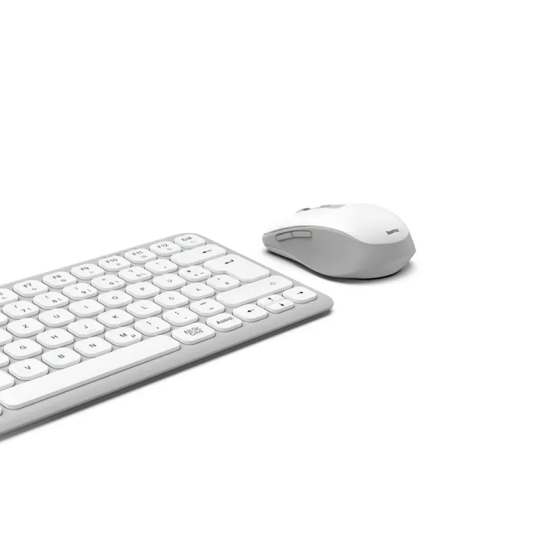 Hama WKM-500 keyboard Mouse included Home USB + RF Wireless + Bluetooth QWERTZ German Grey, White