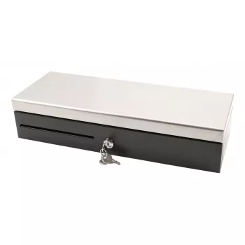 Electronic cash drawer Olympia HS-170S with plastic/steel housing, black and stainless steel finish