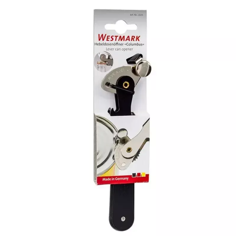Mechanical tin opener Westmark Columbus Black Brushed steel Width 28 mm Depth 162 mm Height 28 mm