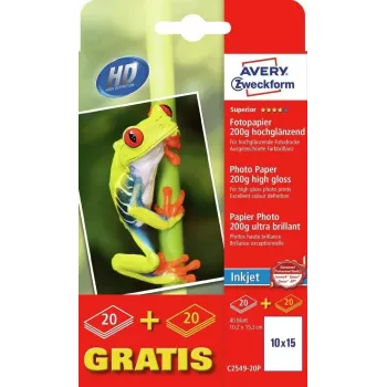 Photo Paper Avery C2549-20P High-gloss
