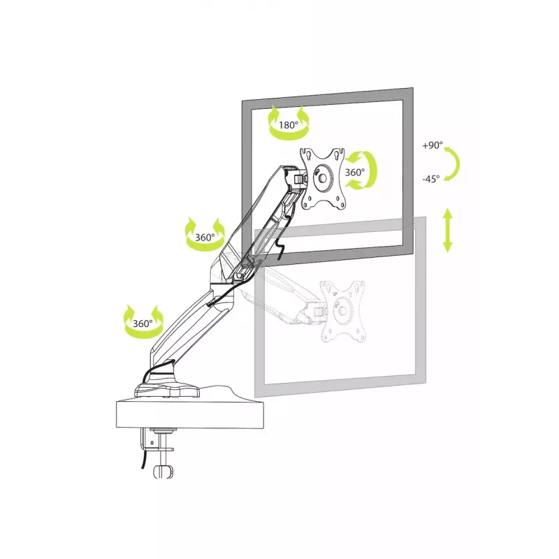 Monitor Mount Port Designs 901104 81.3 cm Black Clamp VESA 75x75 100x100
