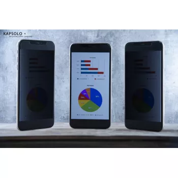 Privacy Screen Filter Kapsolo KAPSOLO 4-Way Adhesive for iPhone 13 / iPhone 13 Pro – 6.1 inch (15.5 cm), 50% light transmission, 2H scratch resistance