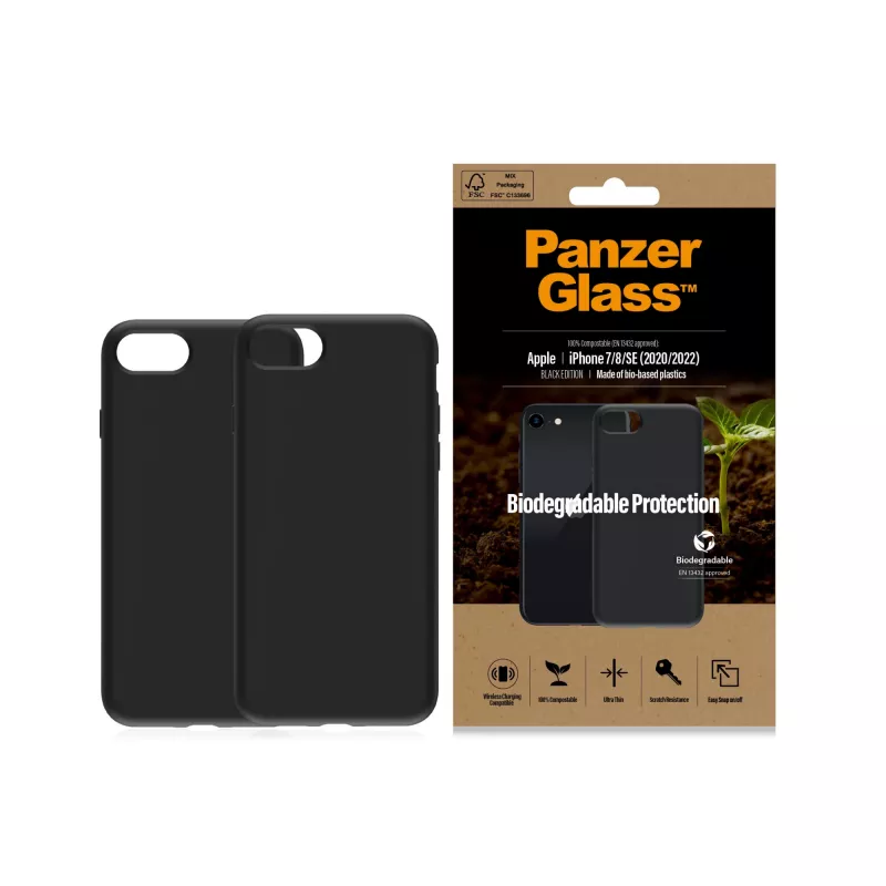 Cover PanzerGlass Biodegradable Case iPhone 6 6s SE 2020 2022 7 8 Black