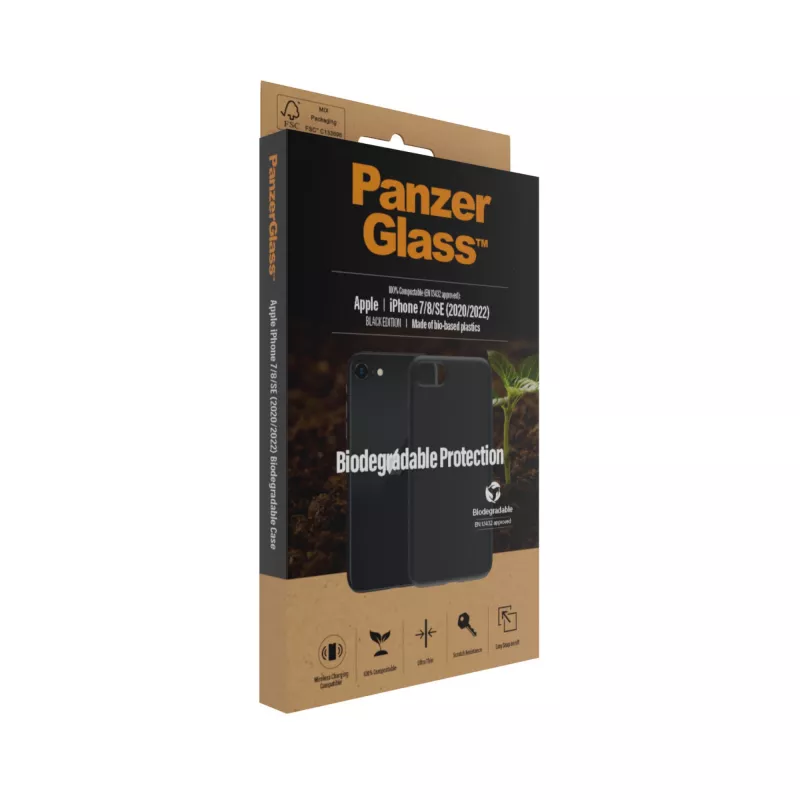 Cover PanzerGlass Biodegradable Case iPhone 6 6s SE 2020 2022 7 8 Black
