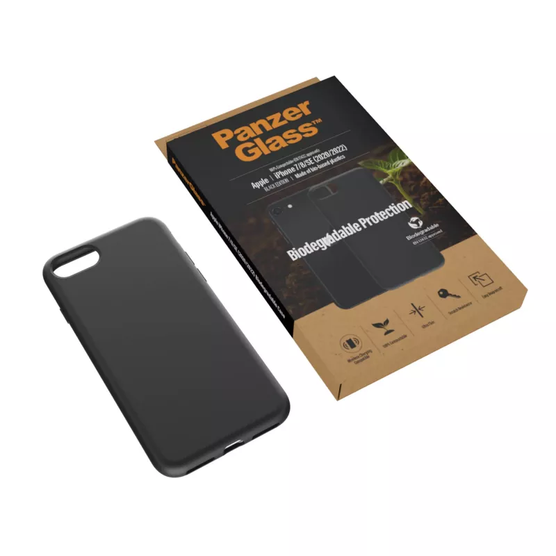 Cover PanzerGlass Biodegradable Case iPhone 6 6s SE 2020 2022 7 8 Black