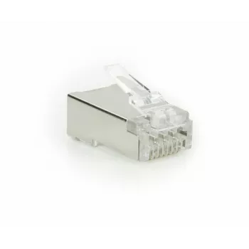 ACT CAT6A pass-through shielded modular RJ45 connector Gold contacts Silver Transparent