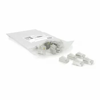 ACT CAT6A pass-through shielded modular RJ45 connector Gold contacts Silver Transparent