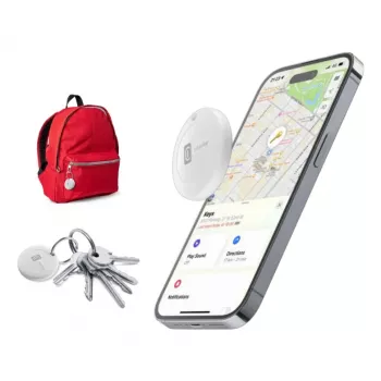Cellularline Tracy - Designed for iOS Item tracker compatible with Android, ideal for finding keys, backpacks and personal belongings via Apple’s Find My app. Compact, precise and easy to set up.