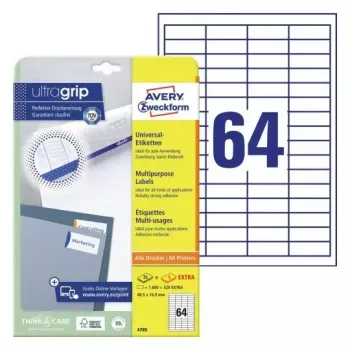 Self-adhesive label Avery 4785 Rectangle Permanent White 1920 pcs
