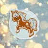 Badge LAUT MAGMOJI BADGE – Unicorn Cookie Christmas Edition, PVC & Silicone, Brown/Light Blue, 1 pc