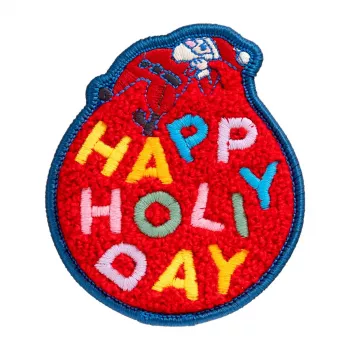 Badge LAUT MAGMOJI BADGE – Happy Holiday Edition, fabric textile, red, 1 pc