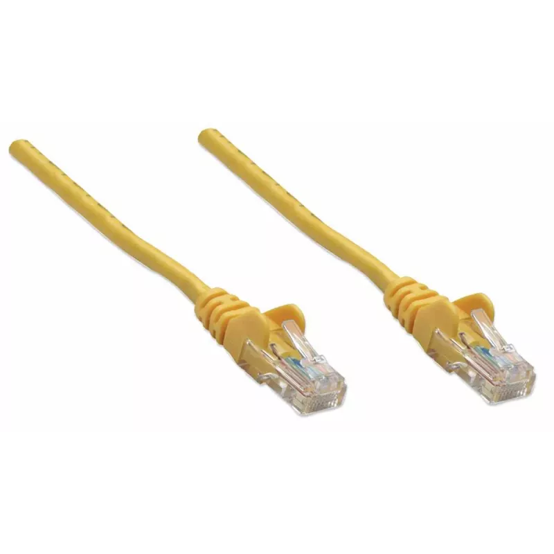 Intellinet Network Patch Cable, Cat5e, 0.5m, Yellow, CCA, U/UTP, PVC, RJ45, Gold Plated Contacts, Snagless, Booted, Lifetime Warranty