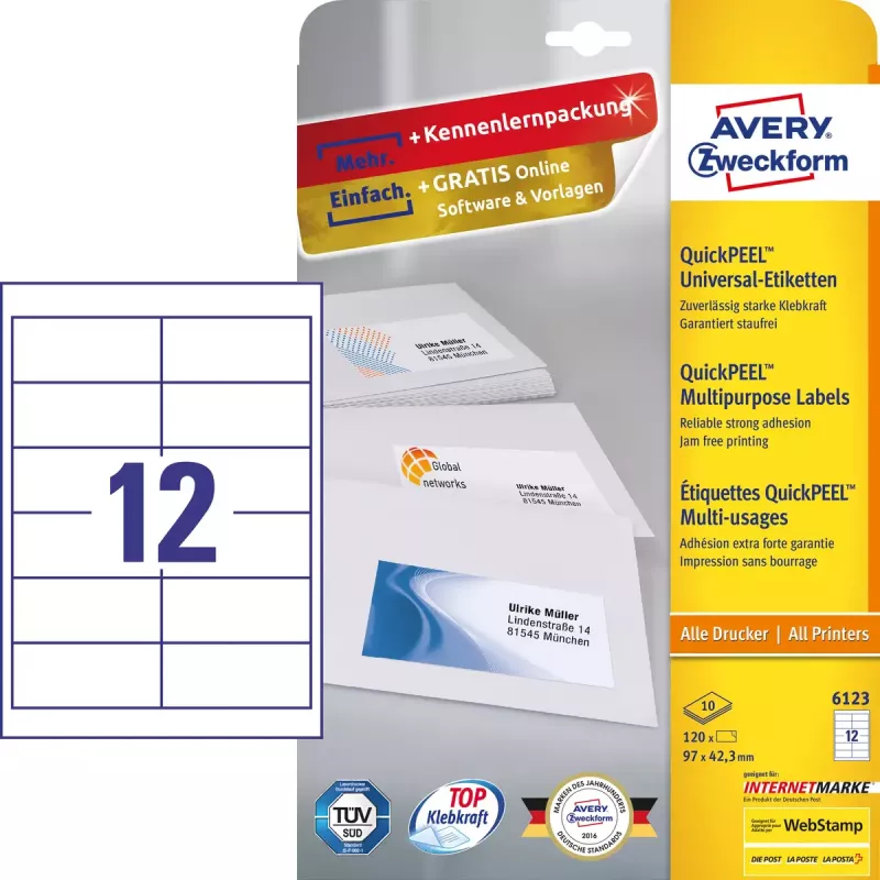 Labels Avery 6123 White