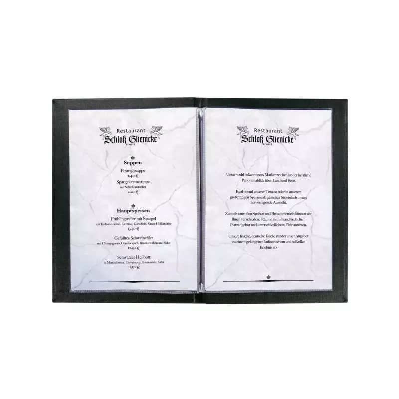 Folder Sigel SM115 Leather Linen Plastic Black A5