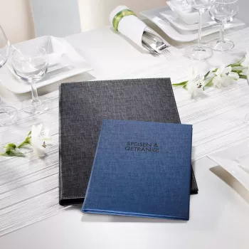 Sigel SM110 menu folder A4, black, plastic, with 2 transparent double sleeves