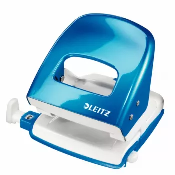 Leitz Hole Punch WOW 5008 Metal 2-hole / 30sheets, 30 sheets, Blue, 8 cm, 5.5 mm, 107 x 137 x 100 mm, 10 year(s)
