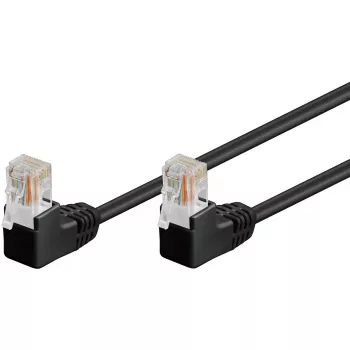 Patch Cable Goobay CAT 5e 2x 90° Angled U/UTP Black 3m
