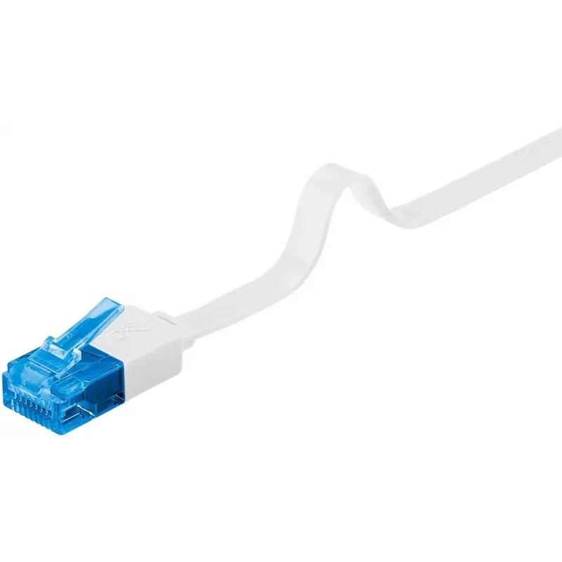 Flat Patch Cable Goobay CAT 6A U/UTP White 10m