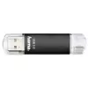 Hama Laeta Twin USB Flash Drive, USB 3.0, 128 GB, 40 MB/s, black