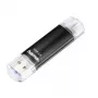 Hama Laeta Twin USB Flash Drive, USB 3.0, 128 GB, 40 MB/s, black