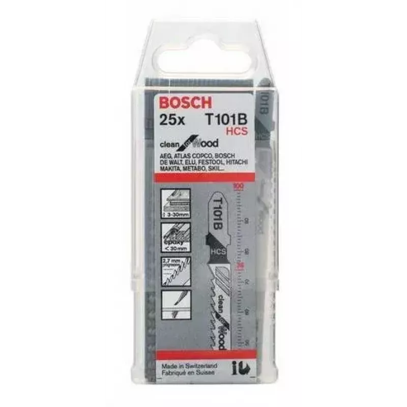 Bosch 2 608 633 622 jigsaw/scroll saw/reciprocating saw blade Jigsaw blade High carbon steel (HCS) 25 pc(s)